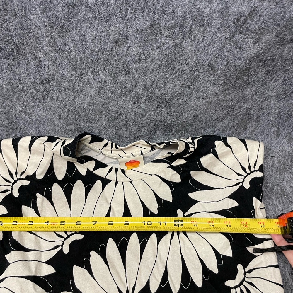Farm Rio Women’s Black White Daisy Floral Sleeveless Top Blouse Size M Cotton - Picture 6 of 7